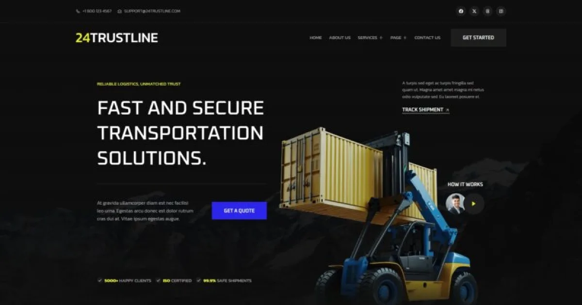 24TrustLine – Logistic & Transportation Elementor Template kit