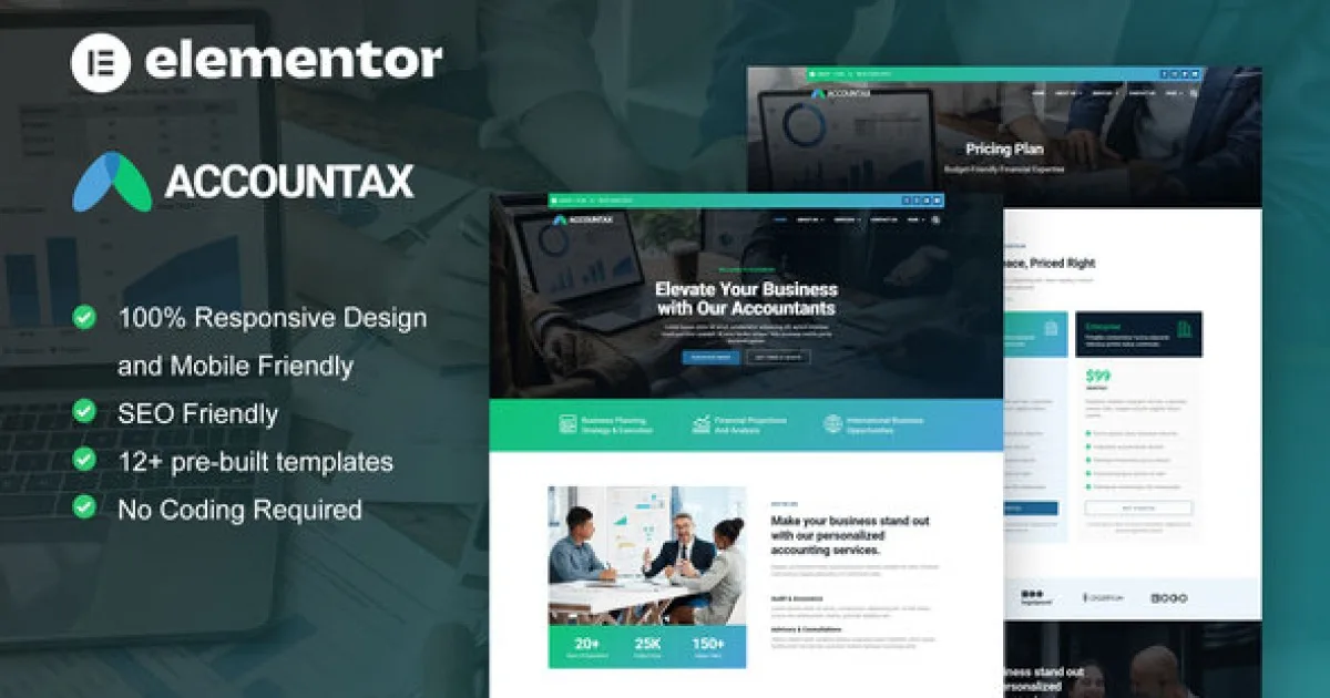 Accountax – Accounting Tax Firm Elementor Template Kit