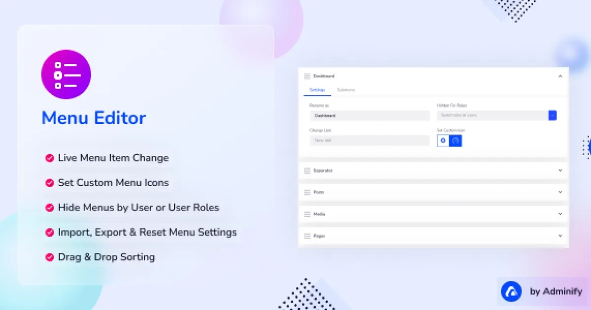Admin Menu Editor Plugin