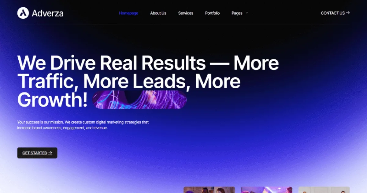 Adverza Digital Marketing Agency Elementor Template Kit for SEO, Ads, and Creative Campaign Services