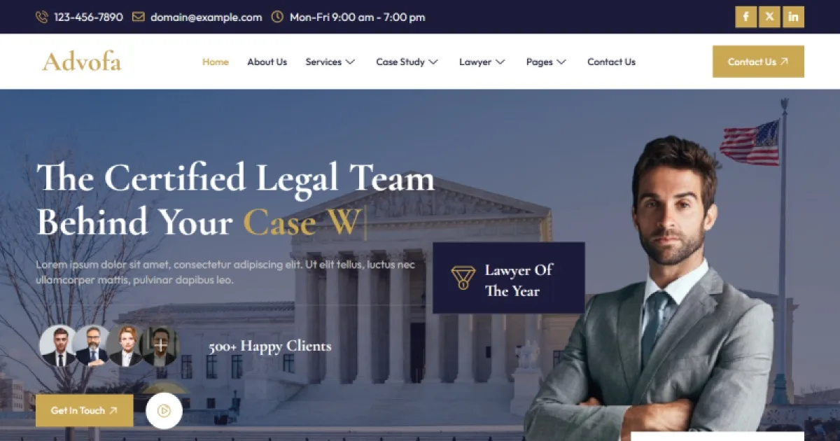 Advofa – Lawyer & Attorney Service Elementor Template Kit