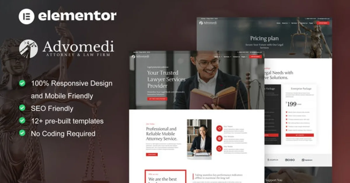 Advomedi – Attorney & Law Firm Elementor Template Kit