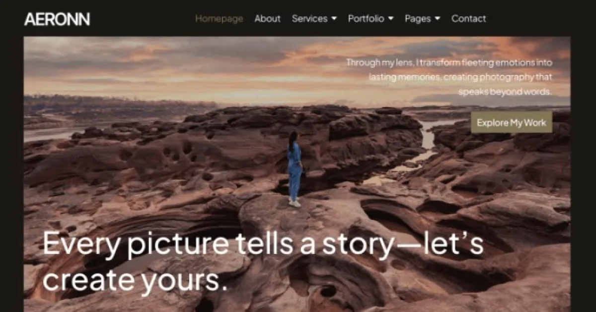 Aeronn – Personal CV Photographer Elementor Pro Template Kit
