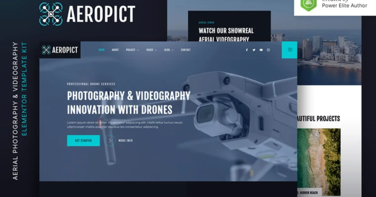 Aeropict – Drone Aerial Photography & Videography Elementor Template Kit