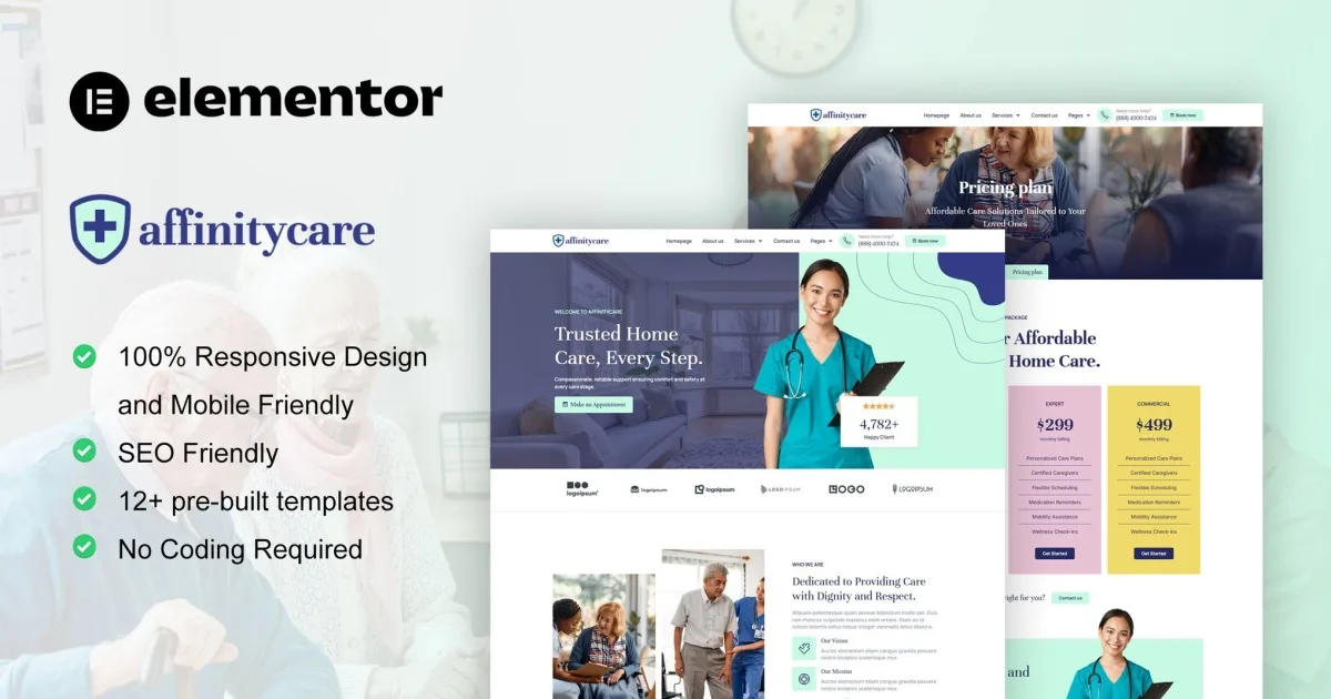 AffinityCare – Home Care & Private Nursing Services Elementor Template Kit