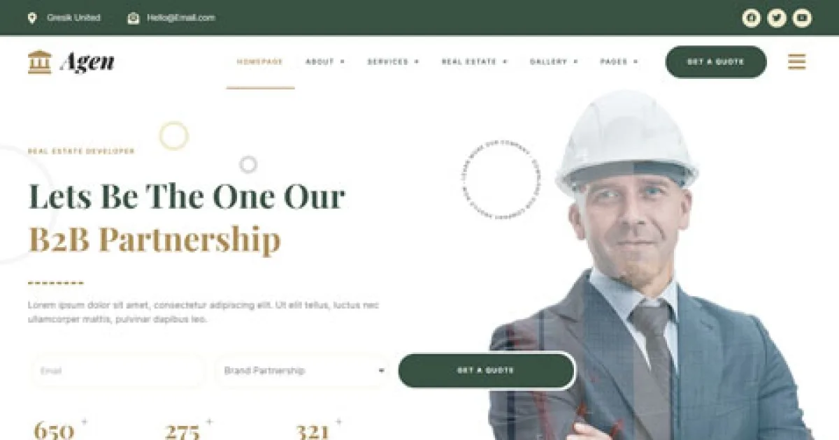 Agen – Real Estate & Property Developer Elementor Template Kit