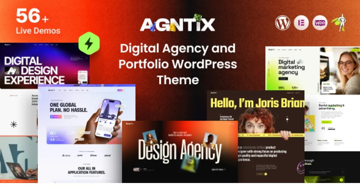 Agntix – Digital Agency & Creative Portfolio WordPress ThemeÂ