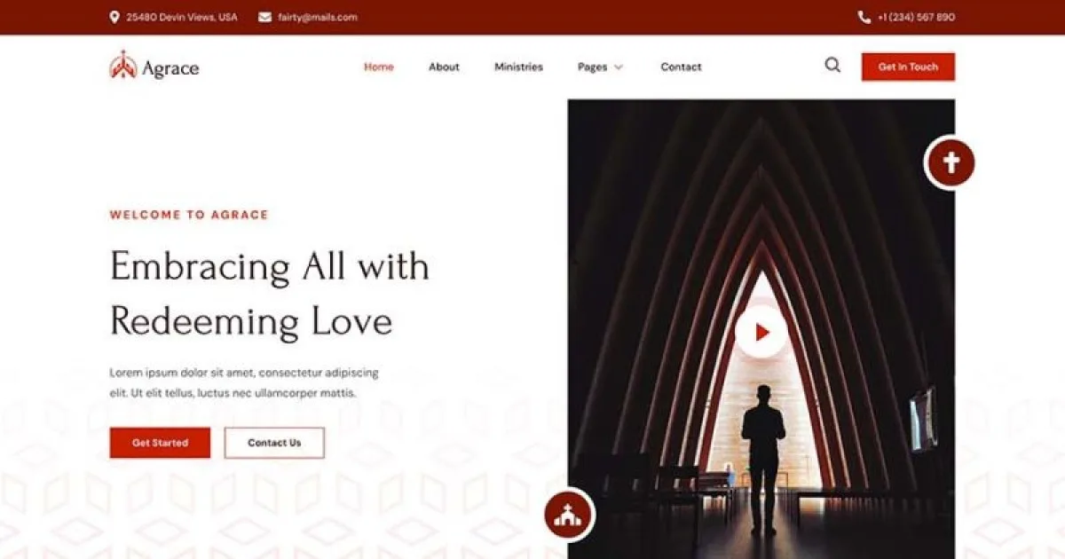 Agrace – Modern Church Website Elementor Template Kit