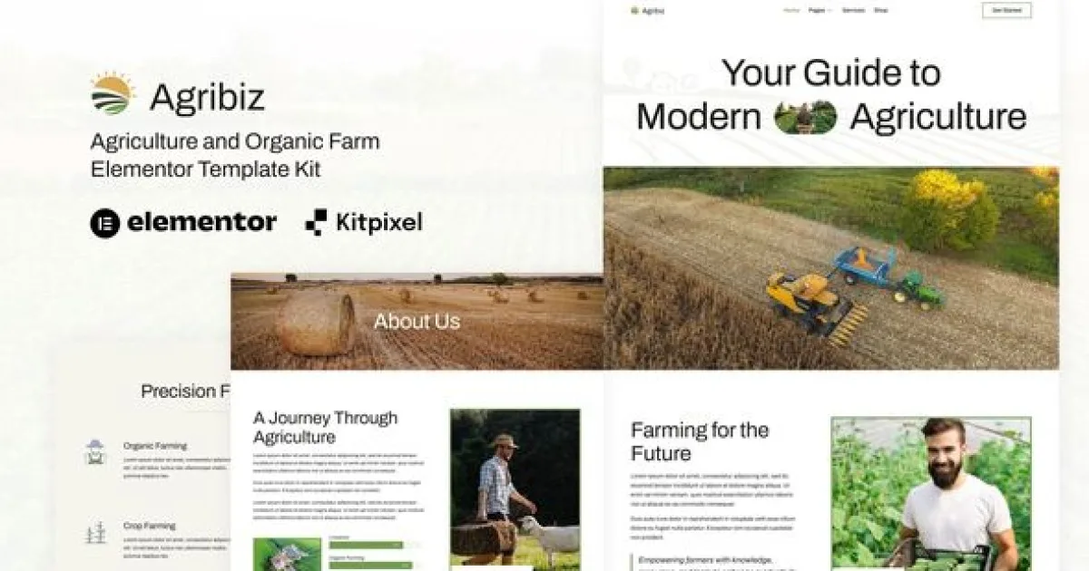 Agribiz – Agriculture & Organic Farm Elementor Template Kit - Official Release Preview