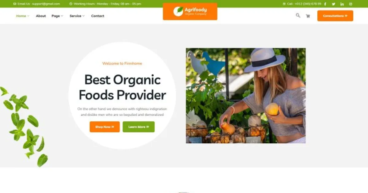 Agrifoody – Organic & Healthy Food Elementor Template Kit