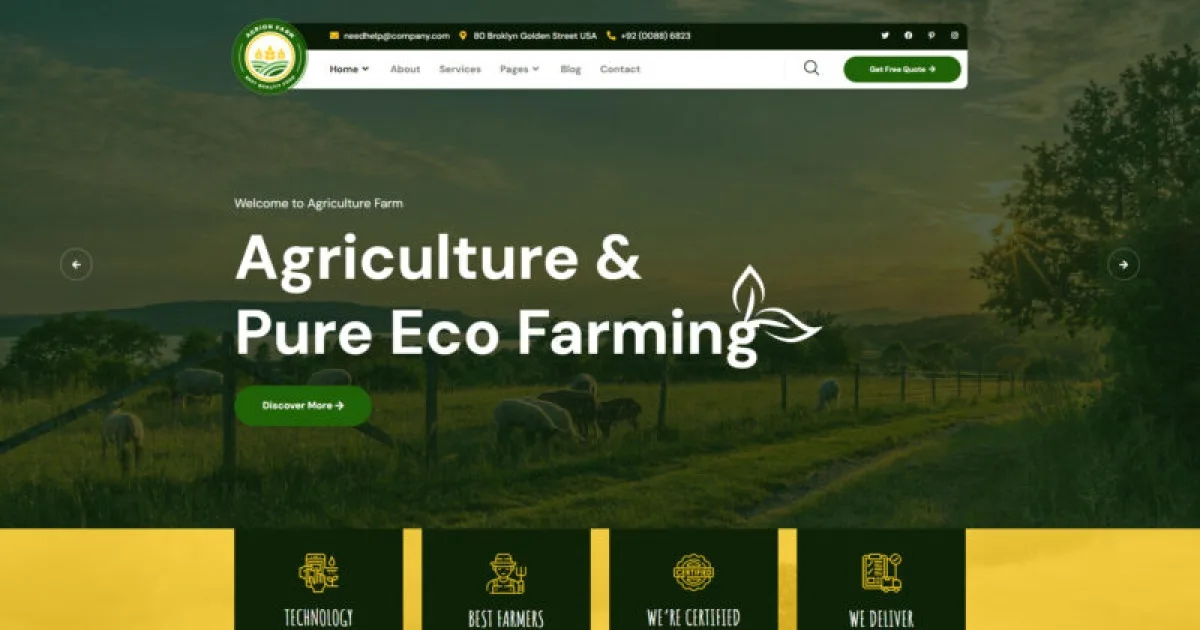 Agrion – Agriculture Farm & Farmers Template Kit