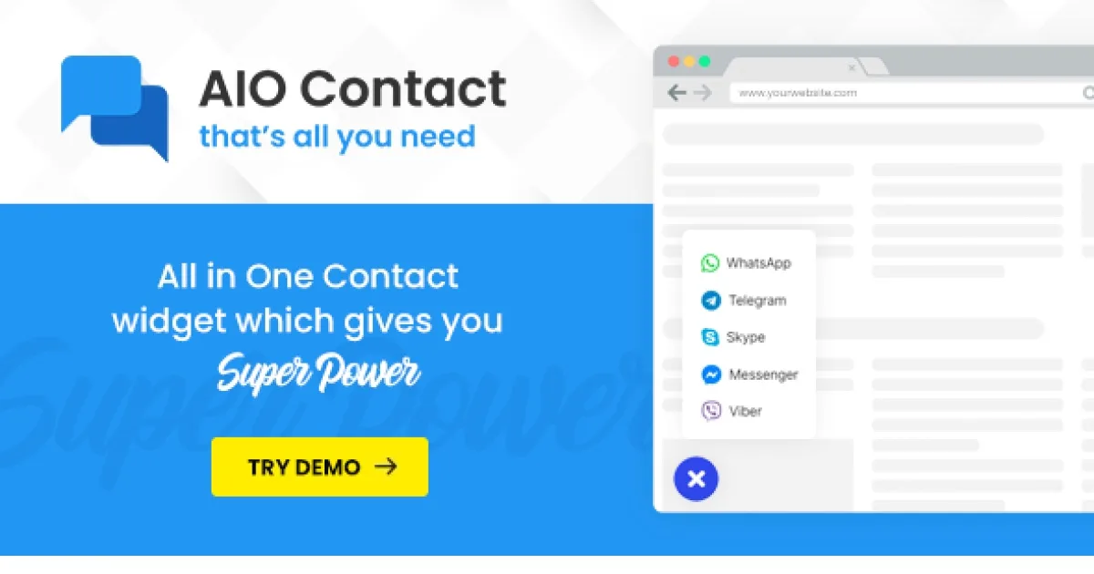 AIO Contact – All in One Contact Widget – Support Button