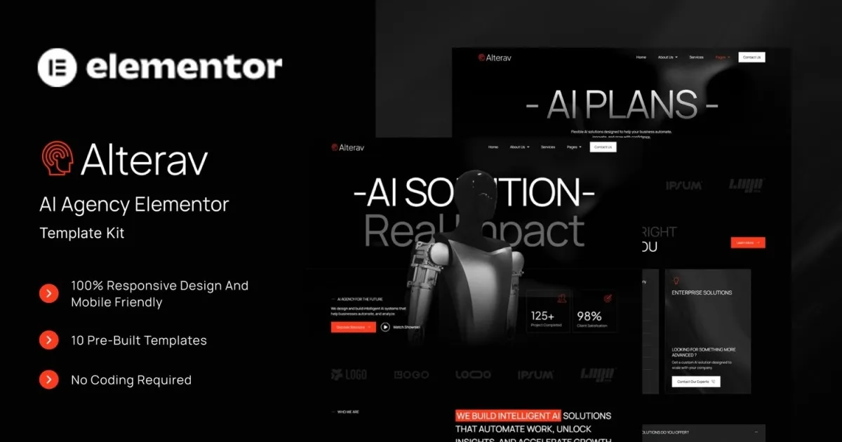 AIterav – AI Agency Elementor Template Kit
