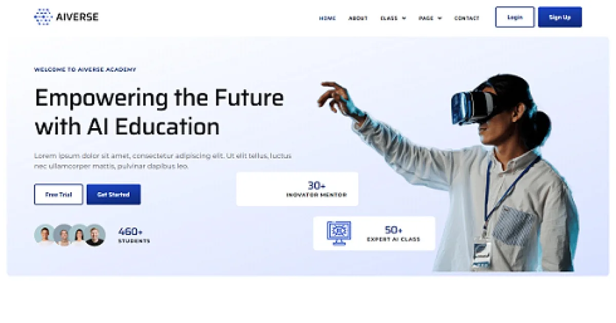 AIVerse – AI School Academy Elementor Template Kit