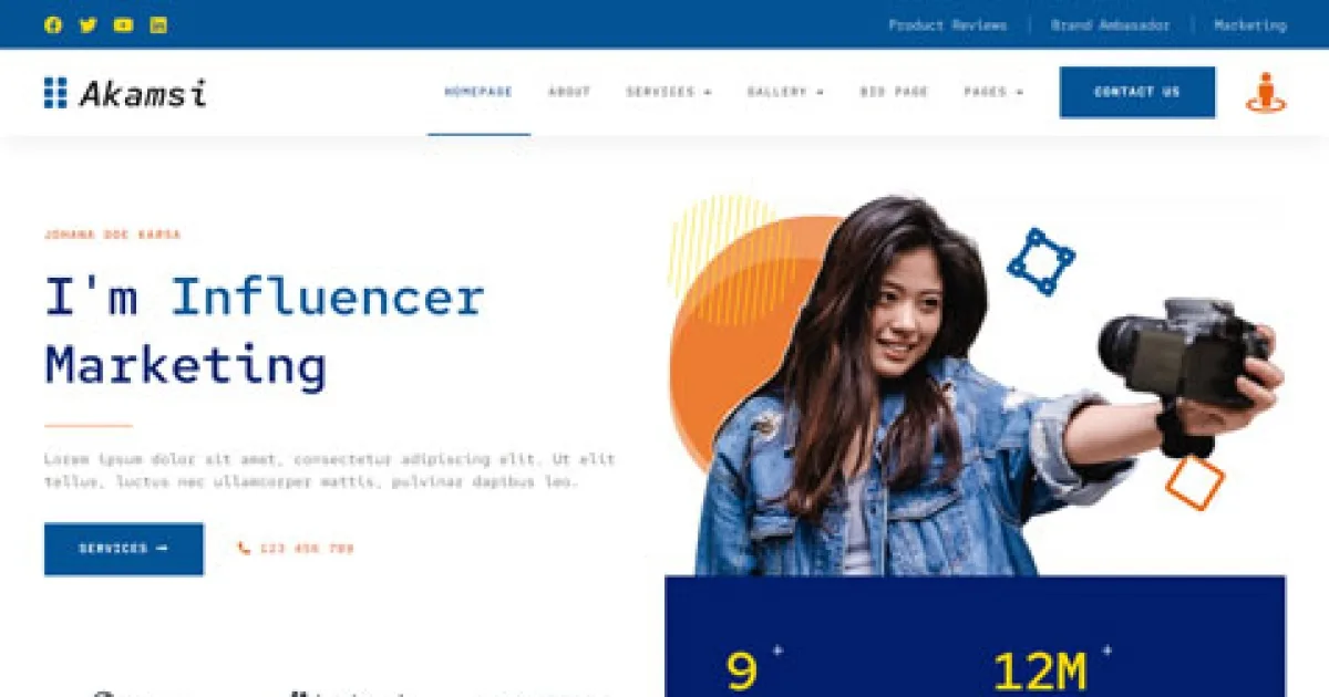 Akamsi – Personal Influencer Elementor Template Kit