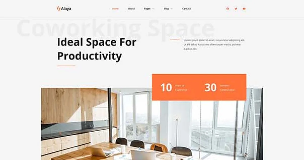 Alaya – Coworking Space Elementor Template Kit