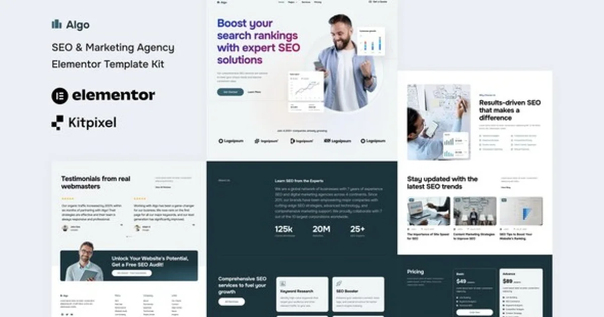 Algo – SEO & Marketing Agency Elementor Template Kit - Official Release Preview