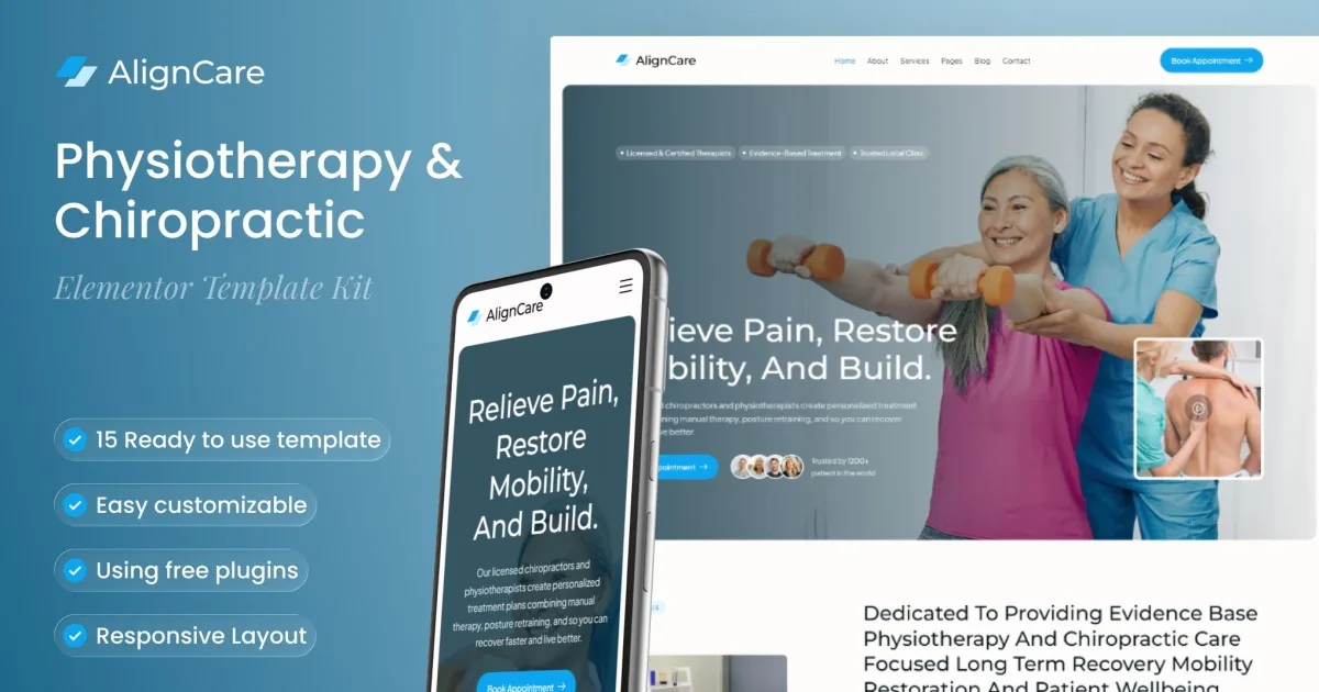 Aligncare – Physiotherapy & Chiropractic Elementor Template Ki