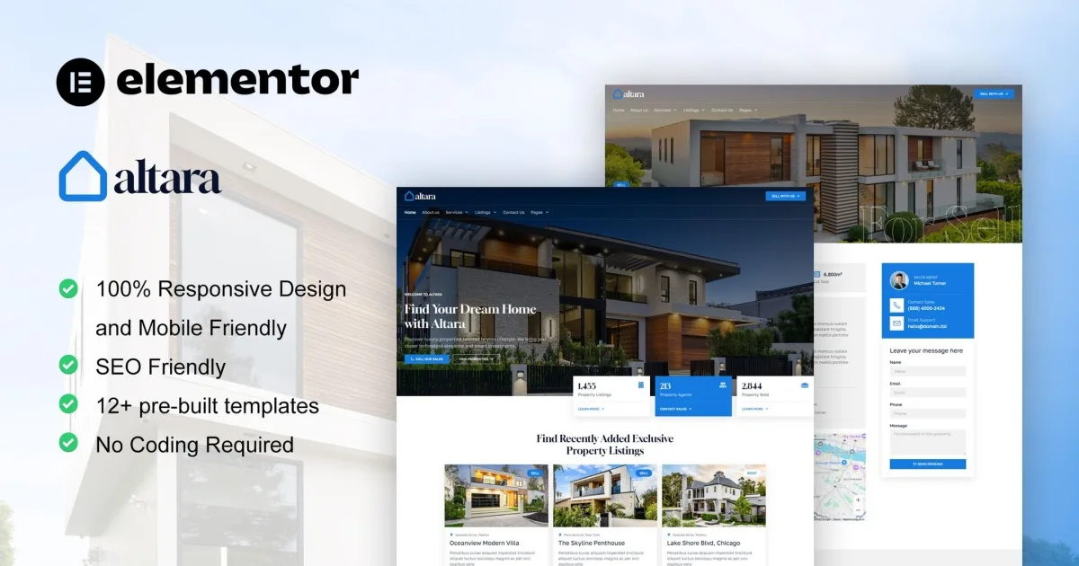 Altara – Real Estate & Property Elementor Pro Template Kit