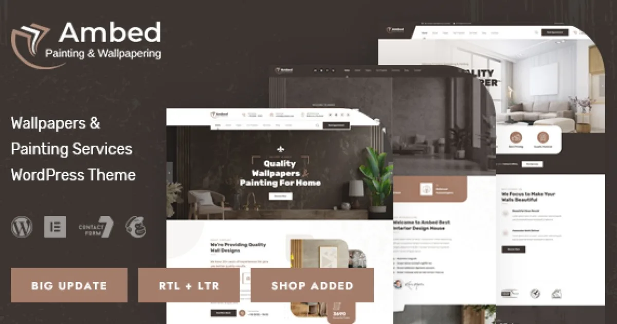 Ambed – Wallpapers & Painting Services Elementor Template Kit - Official Release Preview