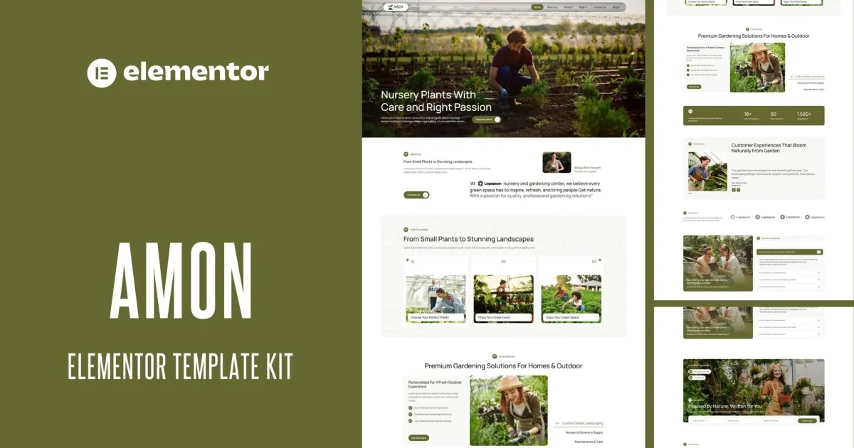 Amon – Nursery & Gardening Elementor Template Kit