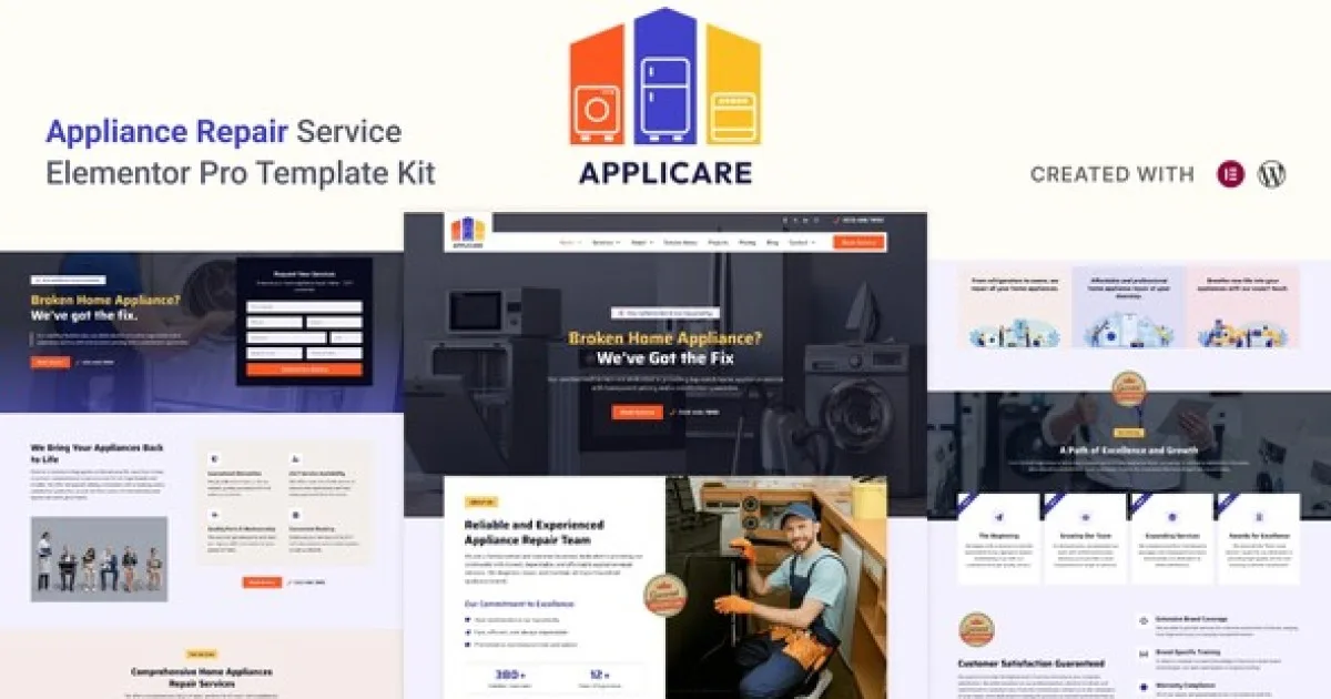 Applicare – Home Appliance Repair Services Elementor Pro Template Kit