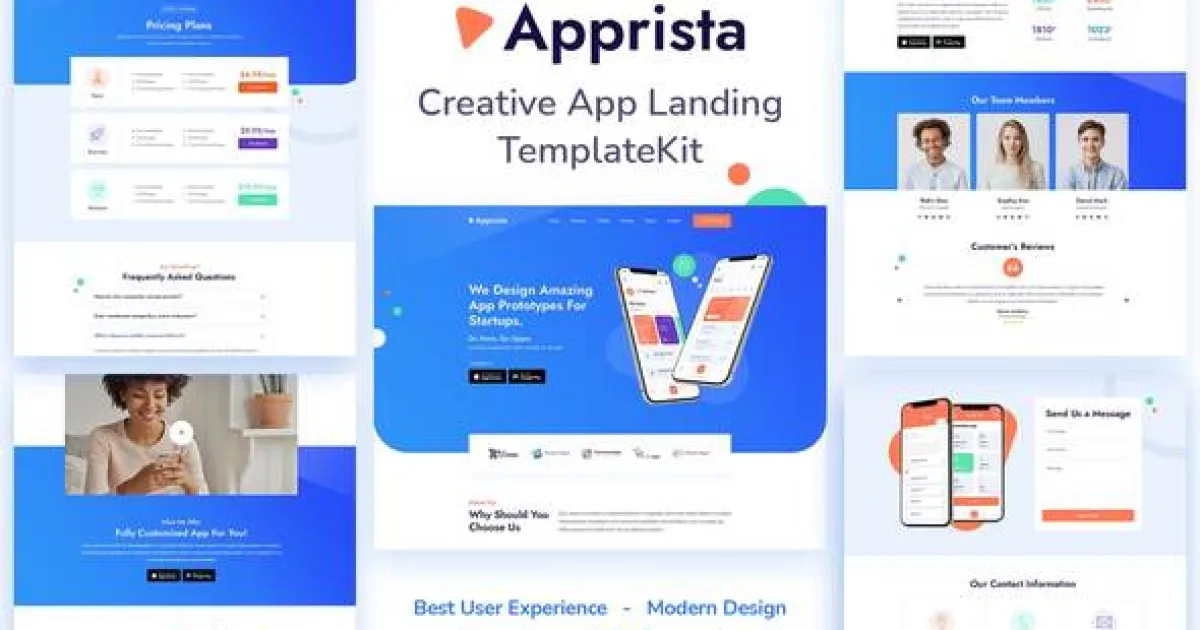 Apprista – Creative App Landing Elementor Template Kit - Official Release Preview