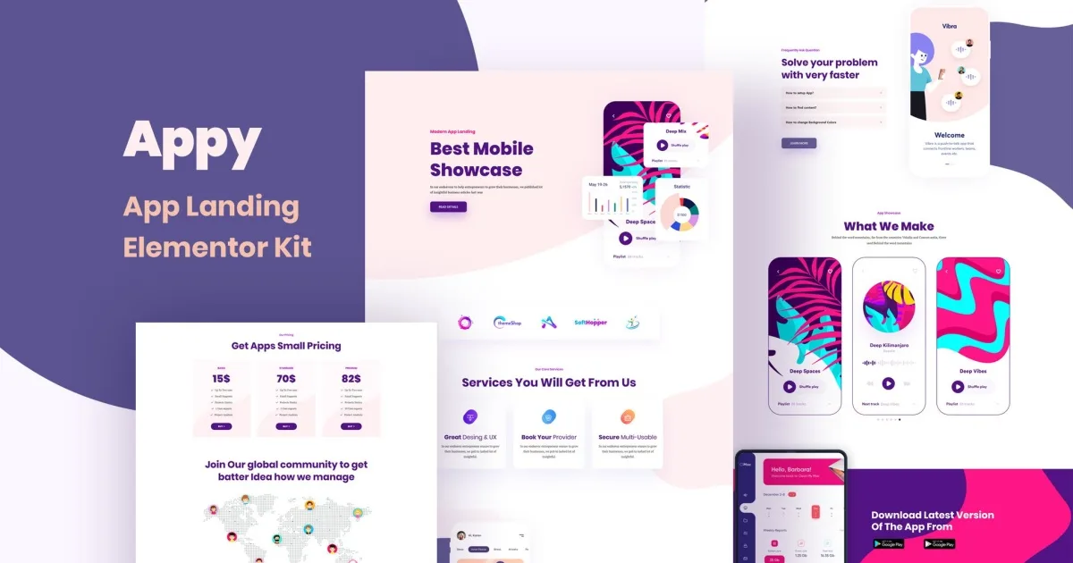 Appy – SaaS & App Landing Page Elementor Template Kit