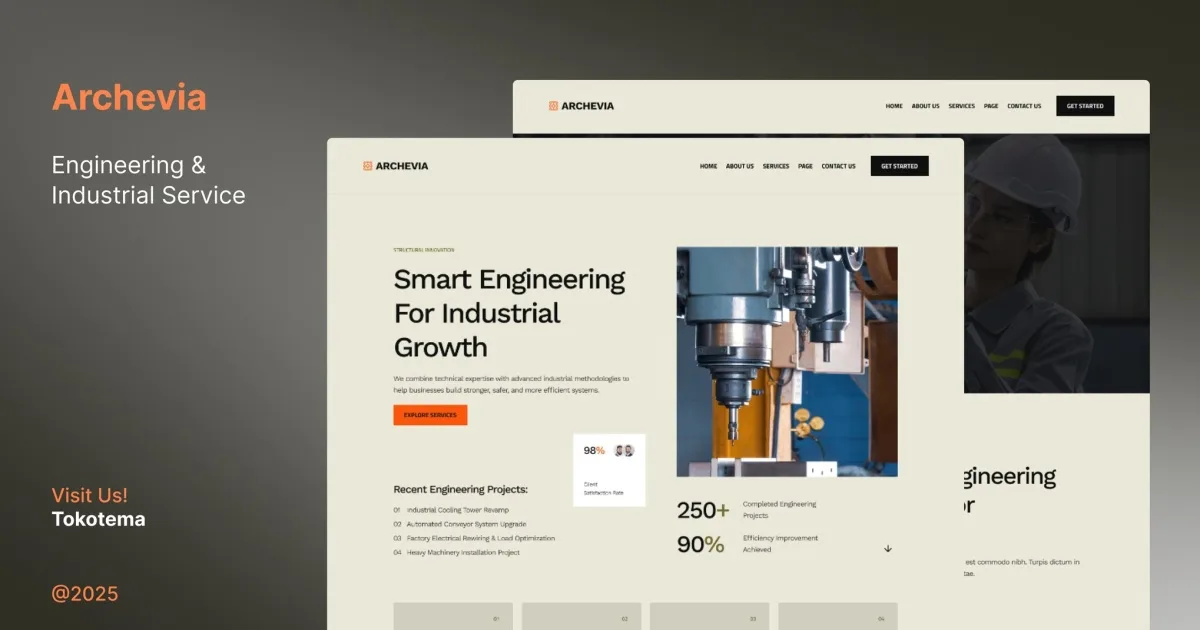 Archevia – Engineering & Industrial Service Website Elementor Kit