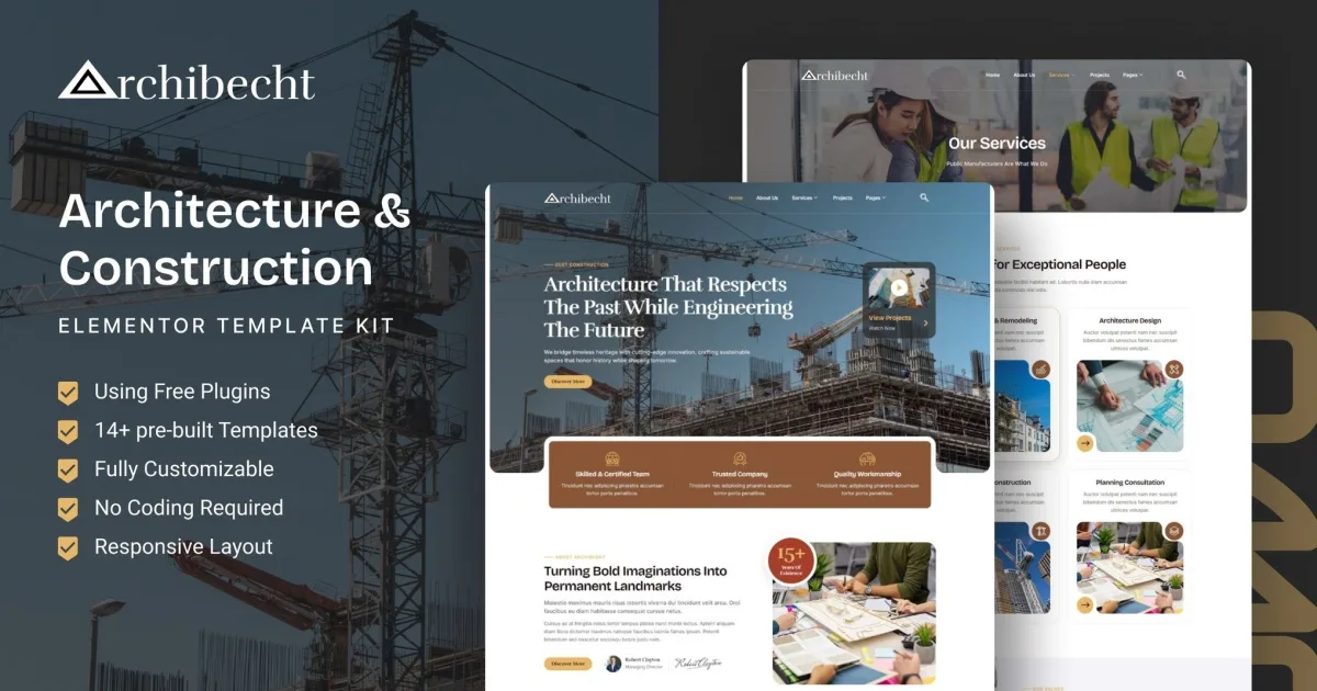 Archibecht – Architecture & Construction Elementor Template Kit