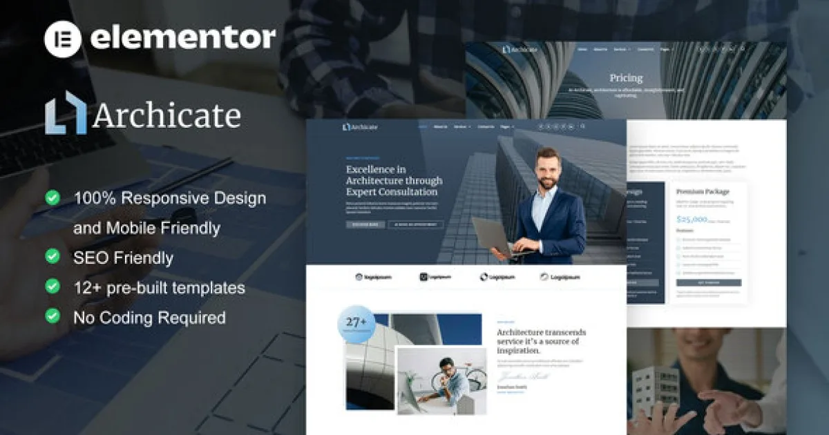 Archicate – Architecture & Construction Consultant Elementor Pro Template Kit