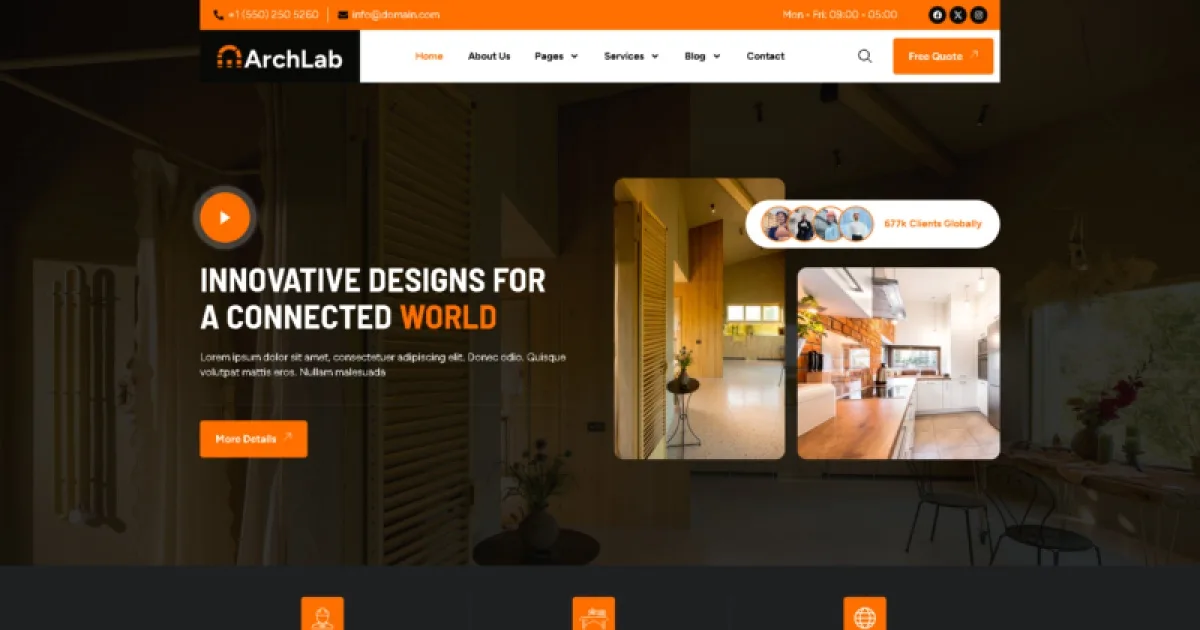 ArchLab – Architecture & Interior Design Elementor Pro Template Kit