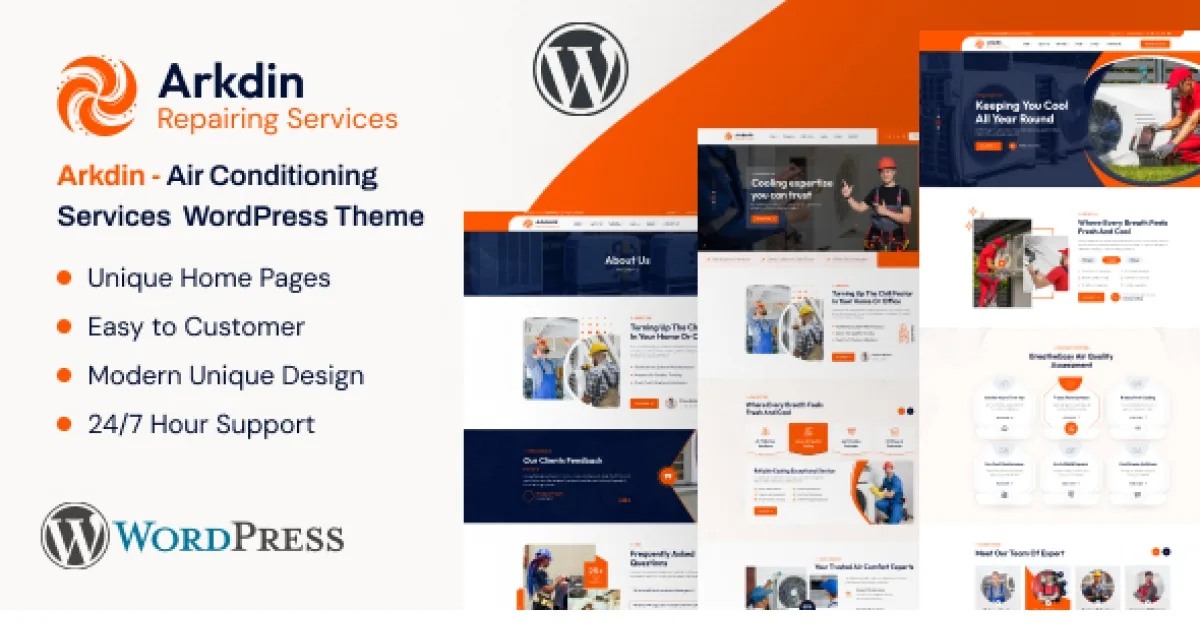 Arkdin Theme – Air Conditioning Services WordPress Theme