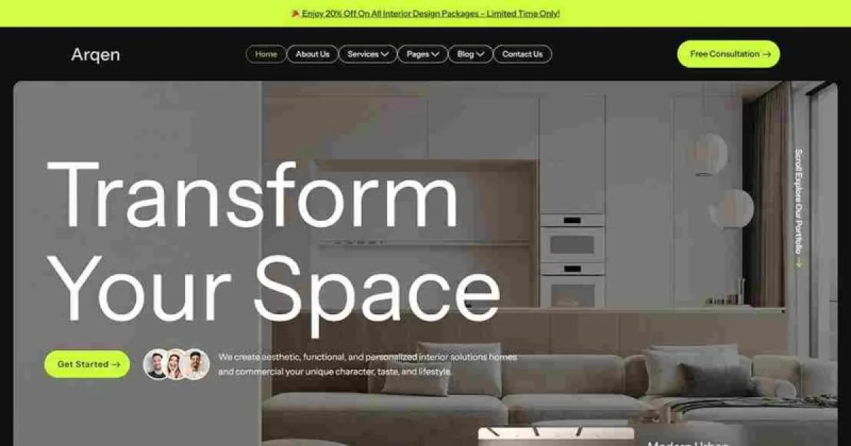 Arqen – Architecture & Interior Design Elementor Template Kit