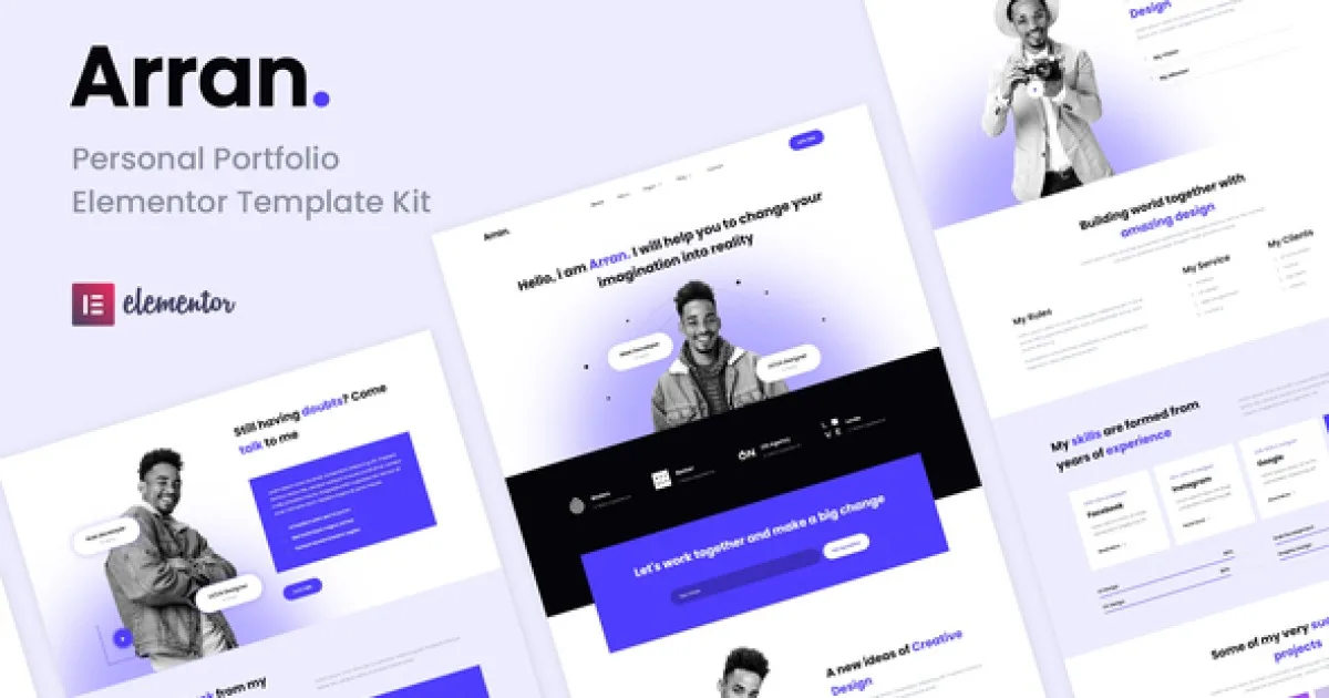 Arran – Personal Portfolio Elementor Template Kit