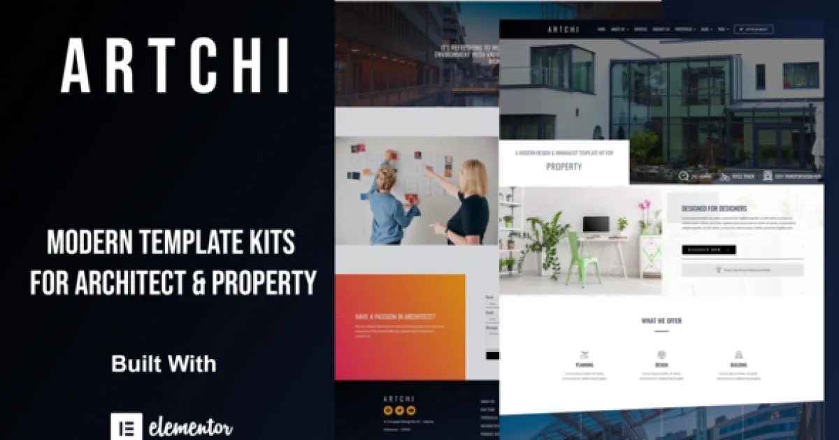 Artchi – Modern Architecture Elementor Template Kit
