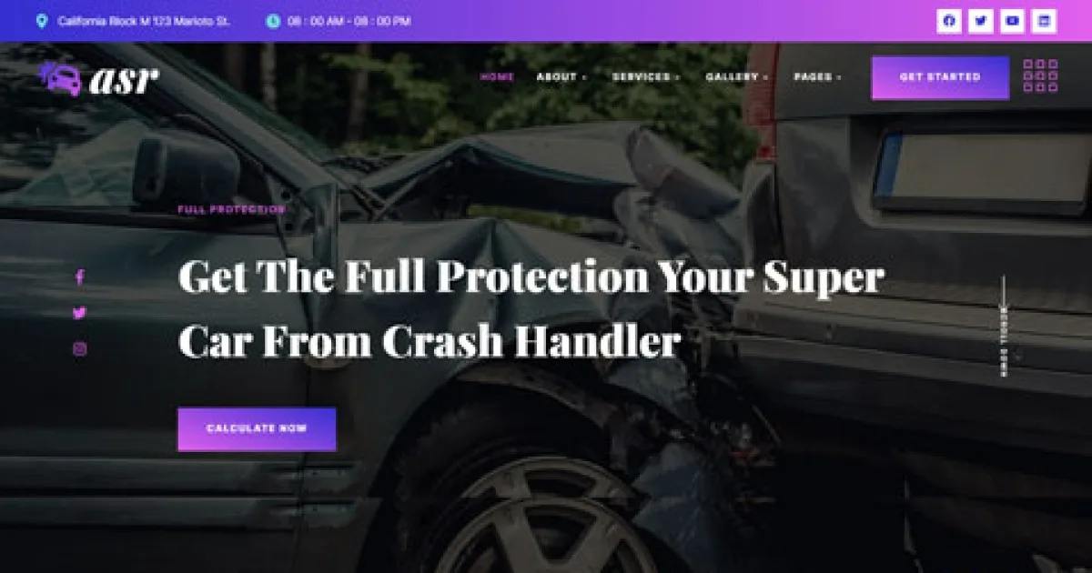 Asurance – Car Auto Insurance & Protection Services Elementor Template Kit