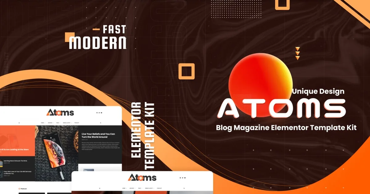 Atoms – Blog & Magazine Elementor Template Kit