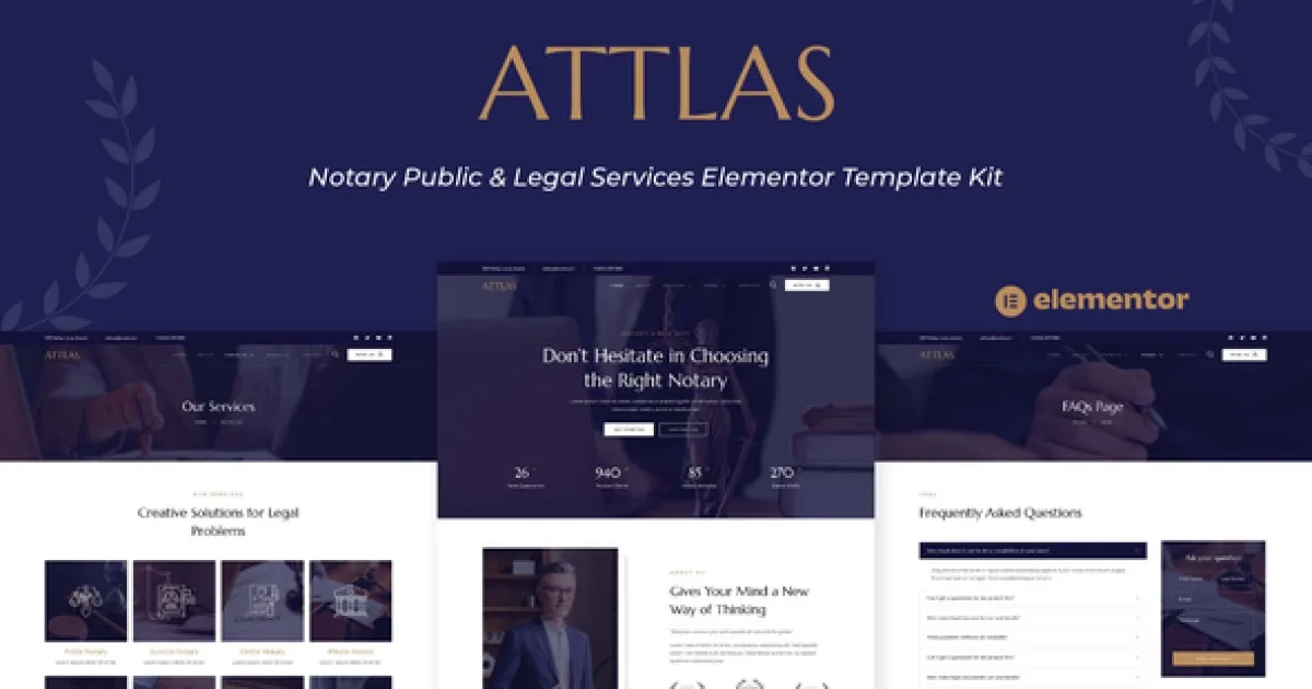 Attlas – Notary Public & Legal Services Elementor Template Kit