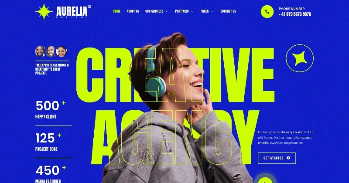 Aurelia – Creative Agency Elementor Template Kit
