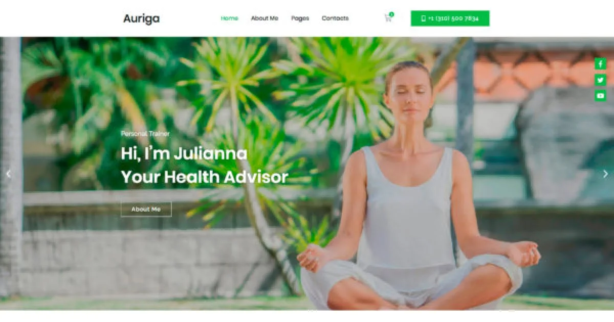Auriga — Health Coach & Yoga Mentor Elementor Template Kit