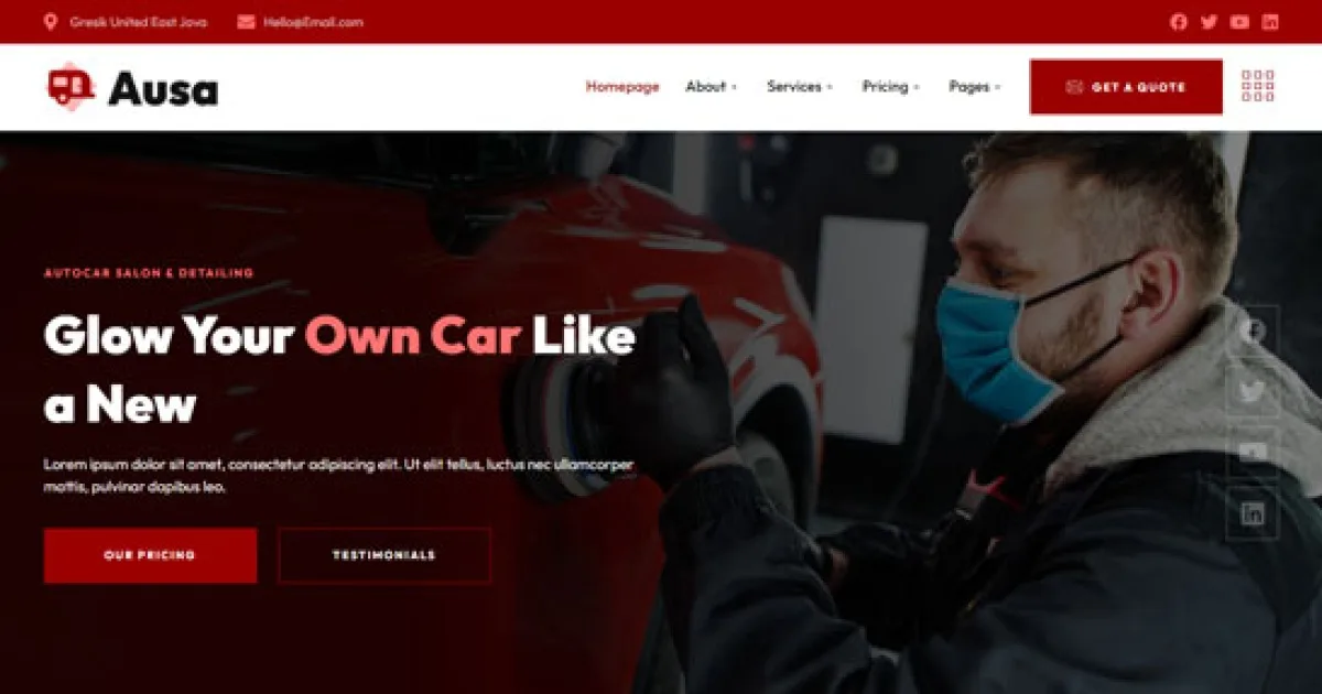 Ausa – Autocar Salon & Detailing Services Elementor Template Kit