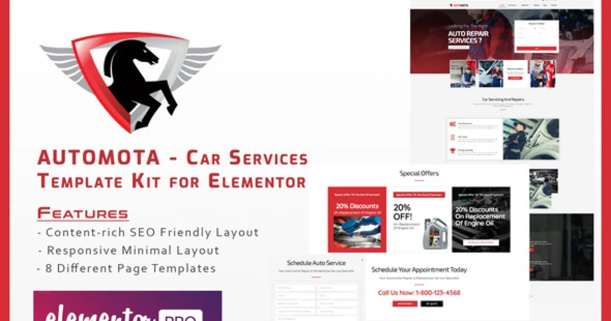 Automota – Car Repair Services Template Kit