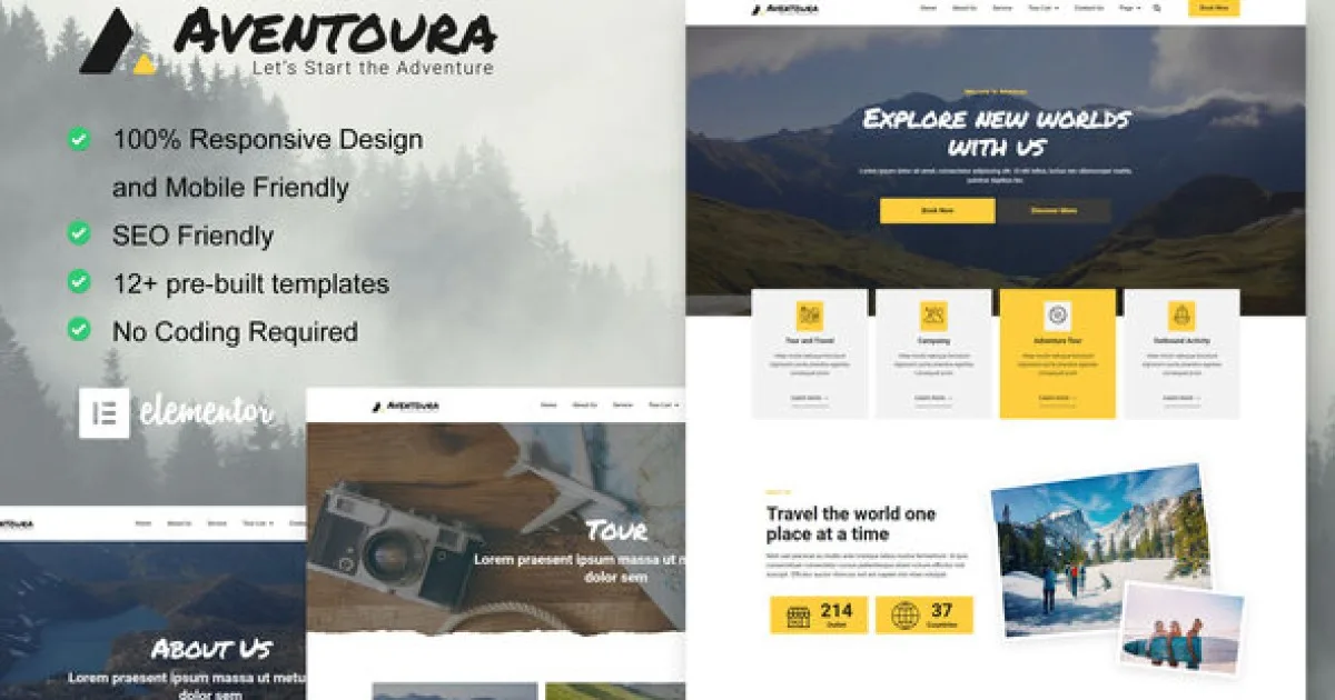 Aventoura – Travel & Tour Agency Elementor Template Kit