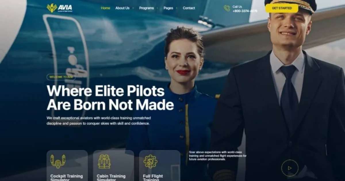 Avia – Aviation & Flight School Elementor Template Kit