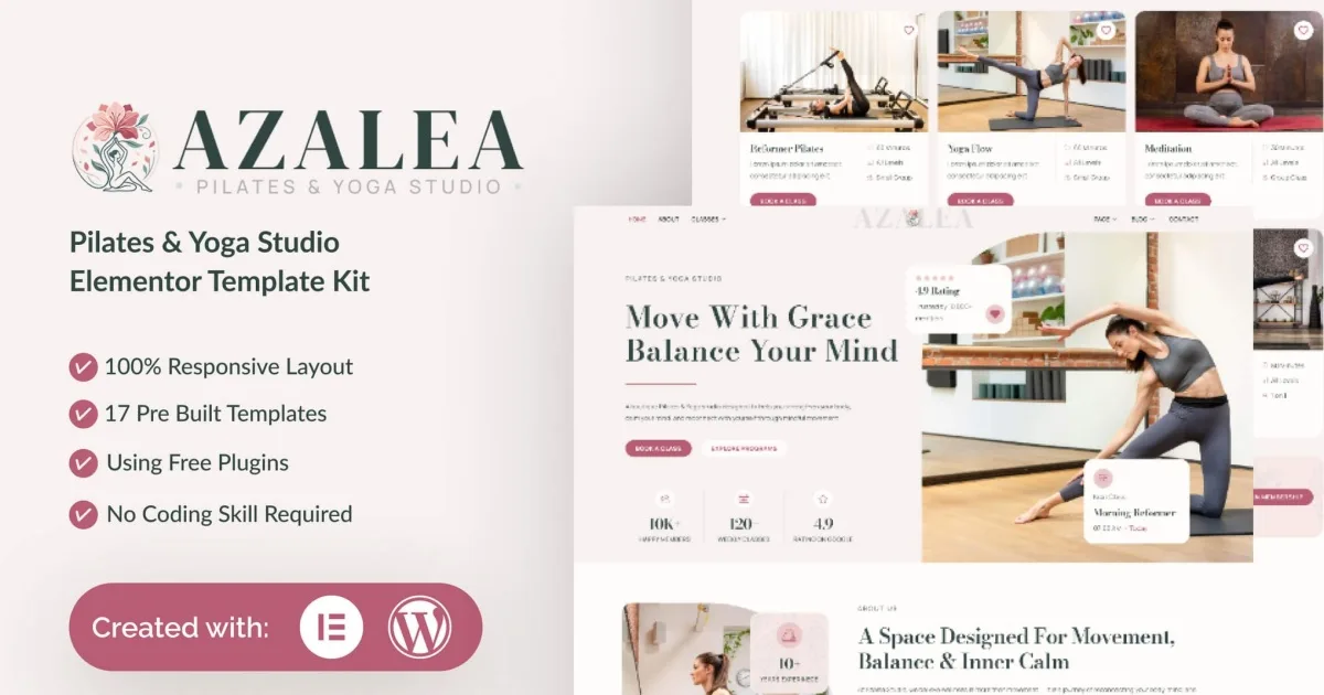 Azalea – Pilates & Yoga Studio Elementor Template Kit