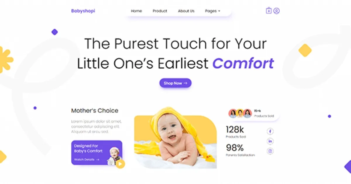 Babyshopi – Kids Store & Baby Shop Elementor Template Kit