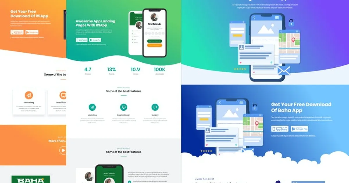 Baha – Apps Landing Elementor Template Kit