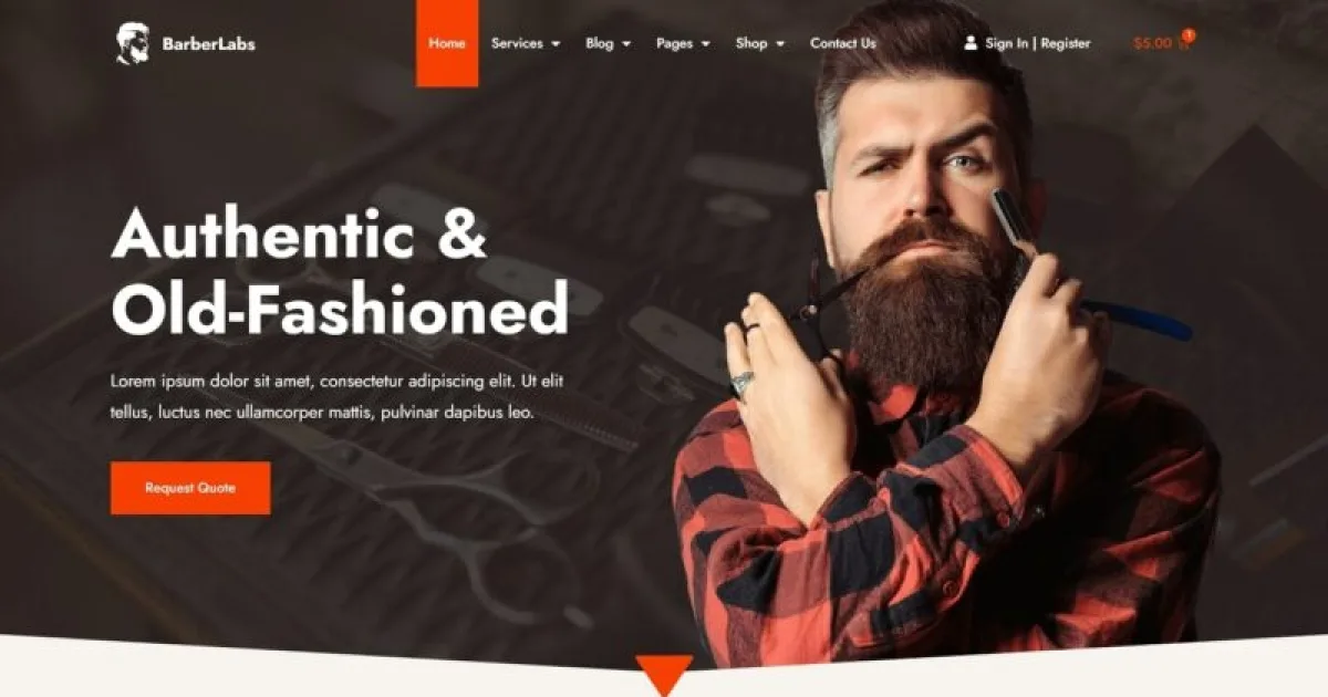 BarberLabs – Barber Shop Elementor Pro Template Kit