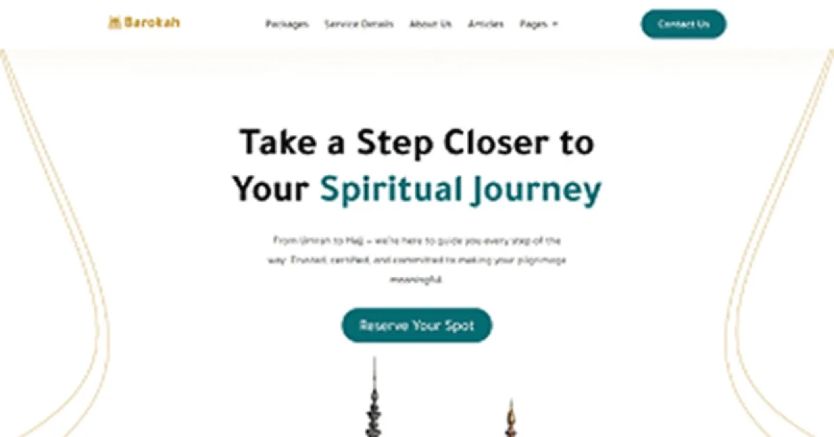 Barokah – Hajj & Umrah Tour Travel Elementor Template Kit